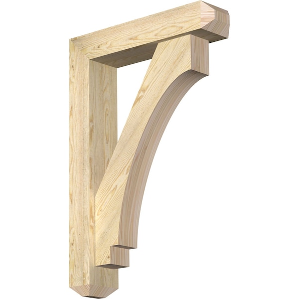 Ekena Millwork Imperial Craftsman Rough Sawn Bracket w/ Offset Brace, Douglas Fir, 6"W x 26"D x 38"H BKT0604X26X38IMP04RDF - main